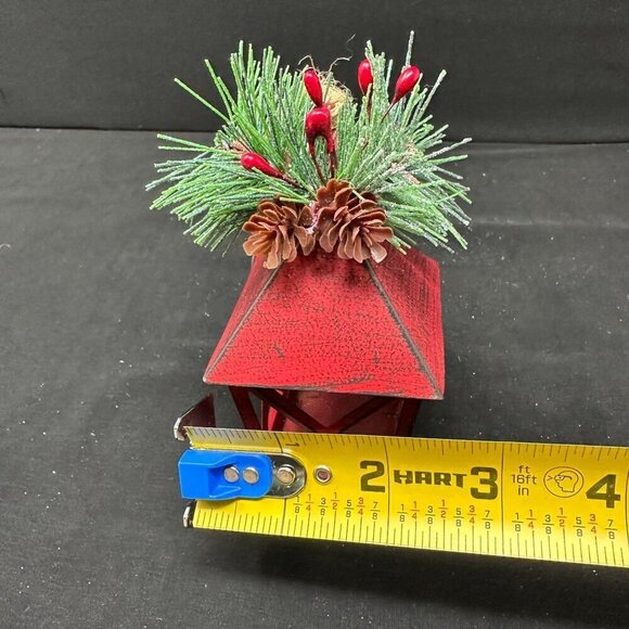 Christmas Lantern Ornament Set 5in Pinecone Berry Accents Holiday Rustic New Red - Picture 9 of 11